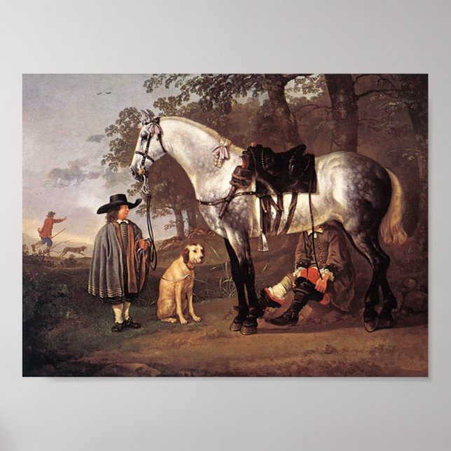 Häst i liggande Aelbert Cuyp Poster (Framsidan)