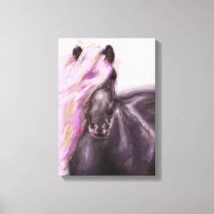 Häst i Lilac Canvastryck