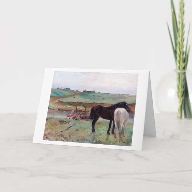 Häst i Meadow, Edgar Degas Kort (Framsida)