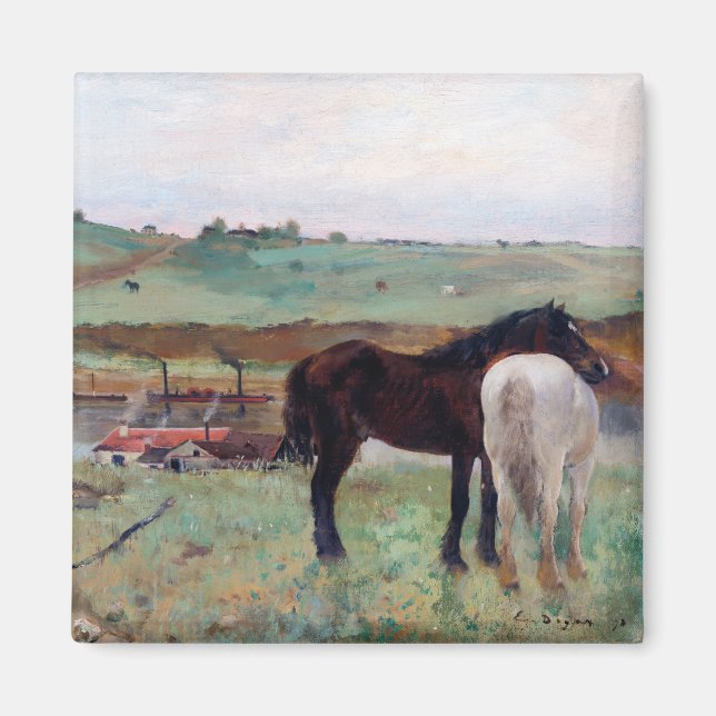 Häst i Meadow, Edgar Degas Magnet (Framsidan)