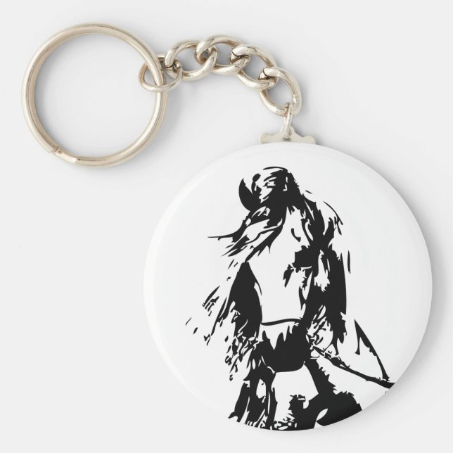 Häst i nyckelkedjan Halter Button Nyckelring (Framsidan)