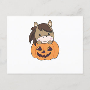 Häst i Pumpkin Sweet Horses Happy halloween Vykort