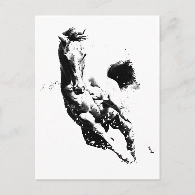 Häst i rörelse vykort (Framsida)