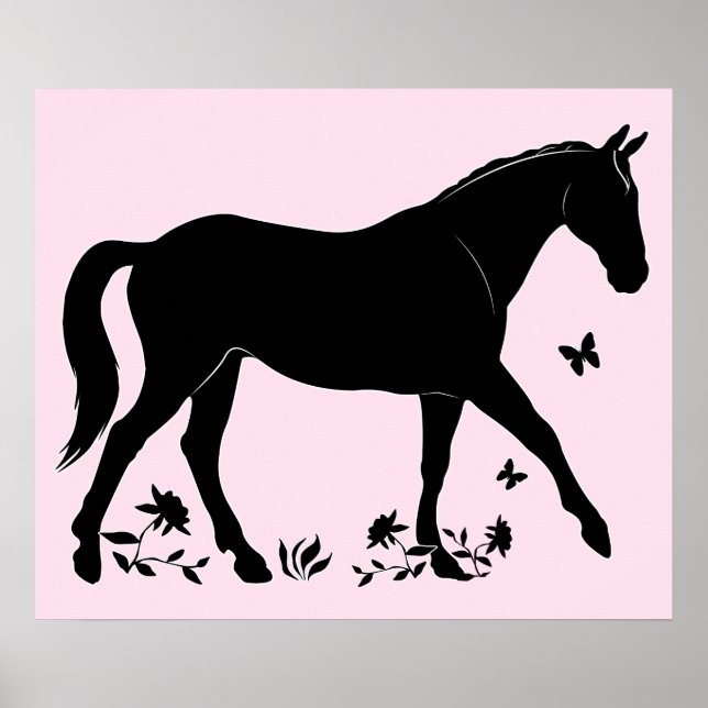 Häst i Silhouette Poster (Framsidan)