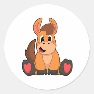 Häst i Sitta Runt Klistermärke