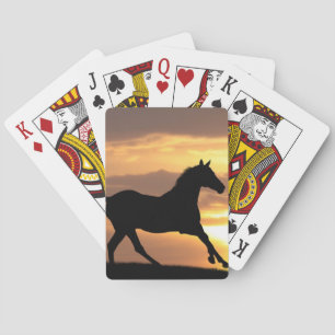 Häst i solnedgång casinokort