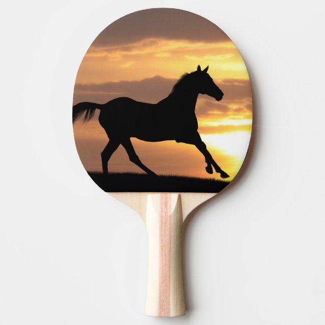 Häst i solnedgång pingisracket (Framsidan)