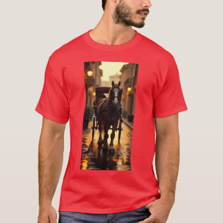 Häst i stadsflickan t shirt