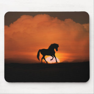 Häst i Sunset Mouse Pad Musmatta
