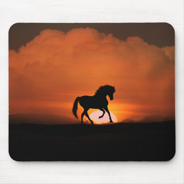 Häst i Sunset Mouse Pad Musmatta (Framsidan)