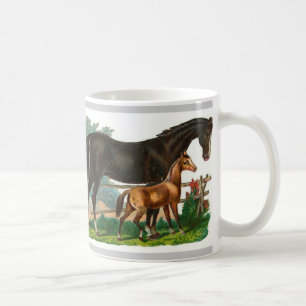 Häst illustrerad mugg