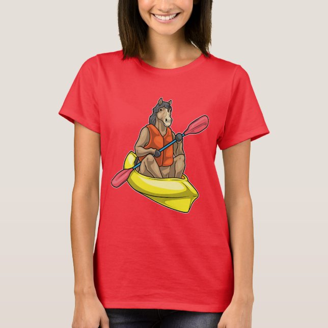 Häst Kajakpaddle T Shirt (Framsida)