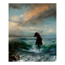 Häst löst i havet Impressionism