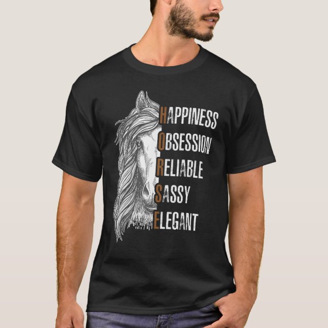 Häst Lycka Häst T Shirt (Framsida)