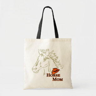 Häst Mamma med hatt tote-bag Tygkasse