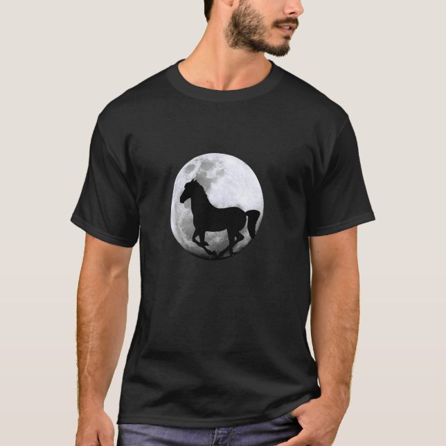 Häst Månad Ridning Ridsport T Shirt (Framsida)