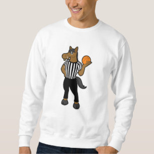 Häst med basket och vätesten lång ärmad tröja