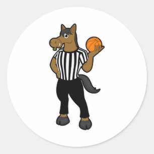 Häst med basket och vätesten runt klistermärke