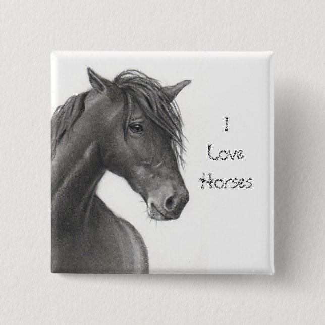 HÄST MED BLYERTS: REALISM: HÄSTÄLSKARE KNAPP (Framsida)