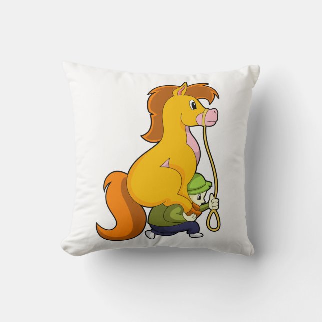 Häst med Boy.PNG Kudde (Framsida)