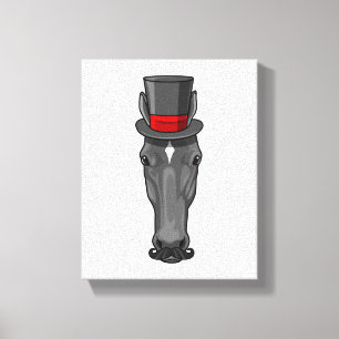 Häst med cylinder canvastryck