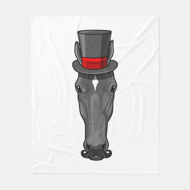 Häst med cylinder fleecefilt (Framsidan)