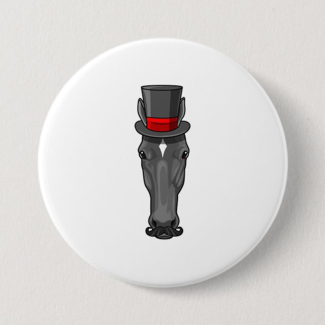 Häst med cylinder knapp (Framsida)