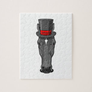 Häst med cylinder pussel
