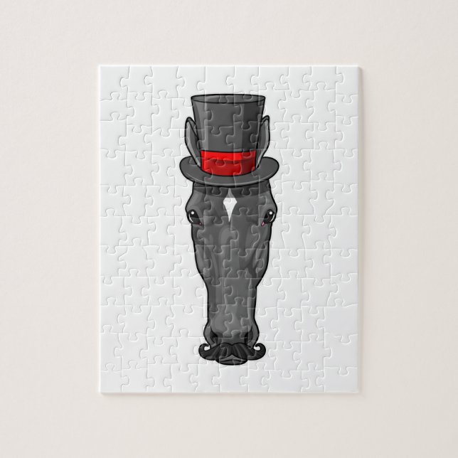 Häst med cylinder pussel (Vertikal)