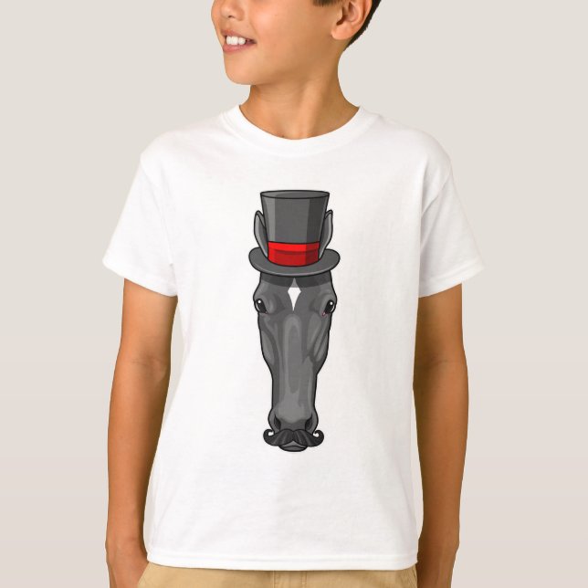 Häst med cylinder t shirt (Framsida)
