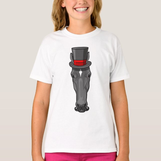 Häst med cylinder t shirt (Framsida)
