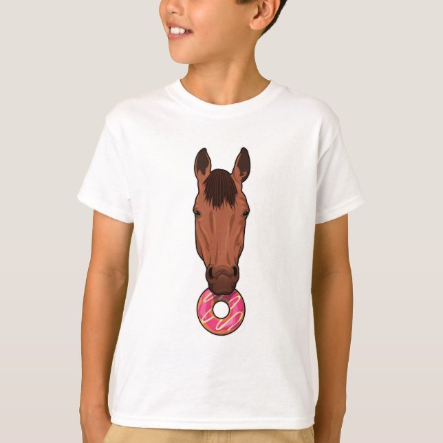 Häst med Donut T Shirt (Framsida)