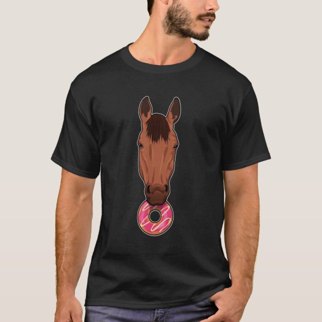 Häst med Donut T Shirt (Framsida)