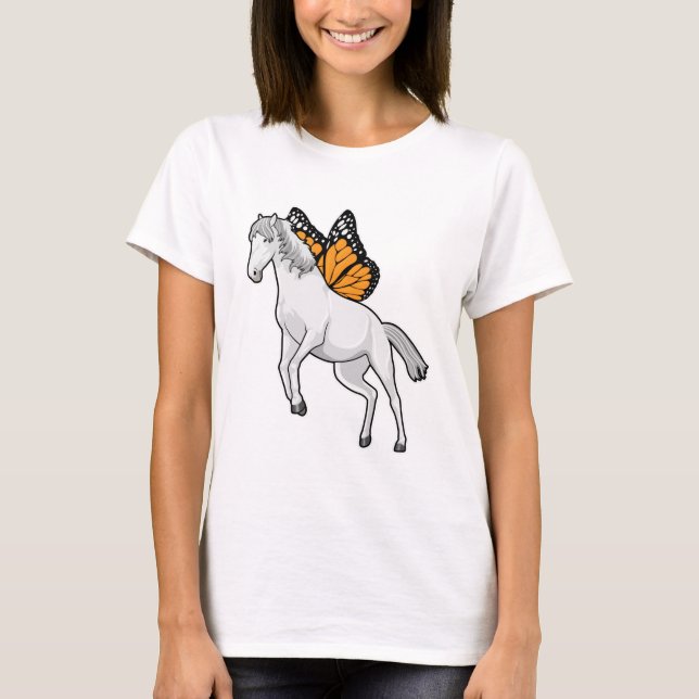 Häst med fjäril t shirt (Framsida)