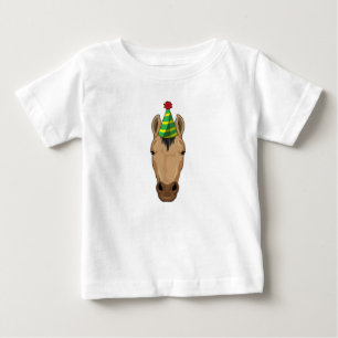 Häst med födelsedagsmössa t shirt
