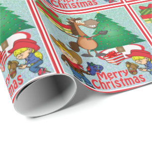 Häst med gåvor och gåspån från häst presentpapper