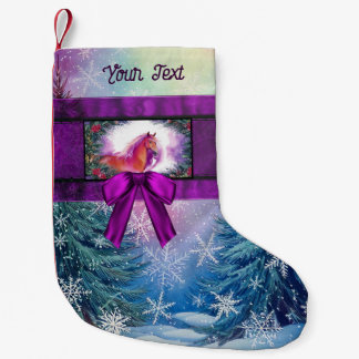 Häst med Helgdag- och vinterscen Liten Julstrumpa