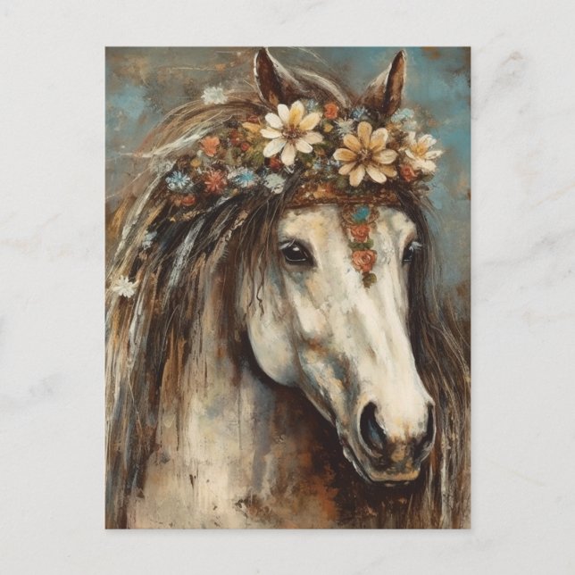 Häst med krona vykort (Framsida)