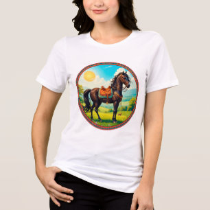 Häst med livfull bakgrund t shirt