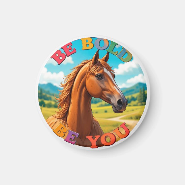 Häst med motiverande citat magnet (Framsidan)