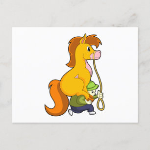 Häst med pojke.PNG Vykort
