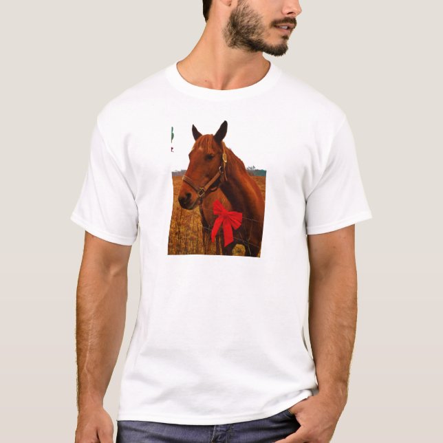 Häst med rött ben t shirt (Framsida)