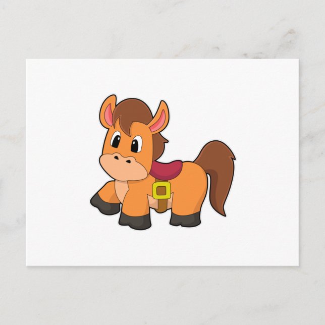 Häst med sadel vykort (Framsida)