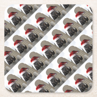 Häst med Santa Hat Underlägg Papper Kvadrat
