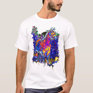 Häst med snabbt växande färger tee shirt