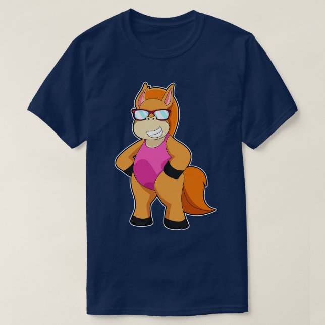 Häst med solglasögon 6 t shirt (Design framsida)