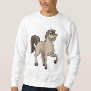 Häst med solglasögon lång ärmad tröja