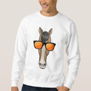 Häst med solglasögon lång ärmad tröja