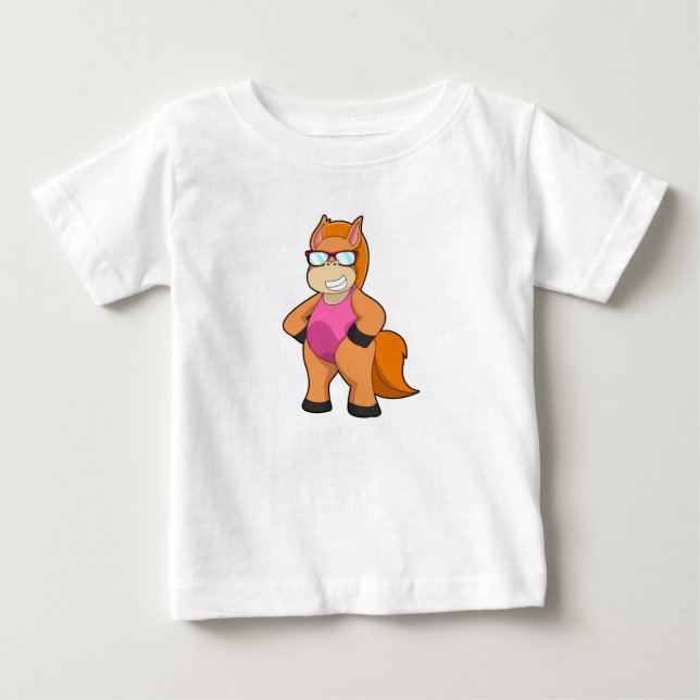 Häst med solglasögon t shirt (Framsida)