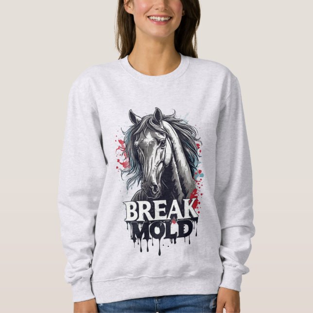 Häst med stänkande konst, djärv typografi t shirt (Framsida)